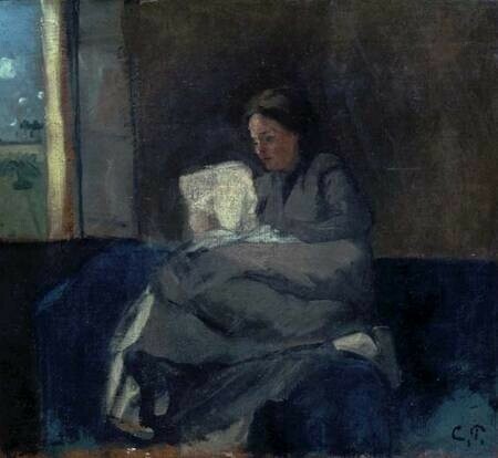 Woman reading: Camille Pissarro